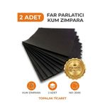 TOPALAKTİCARET 2 ADET Kum Zımpara Su zımparası 2000 Kum Ince Far Parlatma Zımpara Kağıdı Taşlama Sulu zımpara