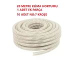TOPALAKTİCARET Klima Uyumlu Su Tahliye Drenaj Hortumu 5/8- 20 Metre Ek Birleştirme Parça