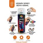 TOPALAKTİCARET Vernik Sprey Boya 400 ml - Şeffaf Parlak Koruyucu - Hızlı Kuruyan Formül Çok Amaçlı Parlatıcı Metal ve Ahşap Koruyucu