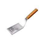 TOPBATHY Teppanyaki Spatula küreği pizza spatulası gözleme yüzgeci döndürücü düz üst ızgara kazıyıcı paslanmaz çelik kazıyıcı Pişirme aracı Biftek pişirme spatulası peynir Ahşap