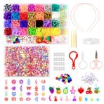 TOPBELIEF 3000 + bileklik seti, 40 ızgara Loom bant seti, 24 ızgara boncuk, bileklik, arkadaşlık bileklikleri, kendiniz yapın, aksesuarlı çocuk el işi erkek ve kız çocukları için