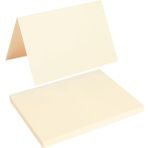 Toperd 50 Paket Boş Kartlar Katlanmış Kart Stoğu Davetiyeler, Düğün, Tebrik Kartları, Tüm Durumlar için Teşekkür Ederiz Boş Tebrik Kartları Kendin Yap (Krem, 2x3,5)