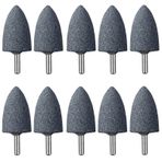 TopHomer 10 Adet Parlatma Taşlama Tekerleği Aleti, 16 mm Konik Aşındırıcı Şaft Öğütme Taşı Zımpara Taşı Mandrel Monte Taş Taşlama Aksesuarı Parlatma Aksesuar Seti