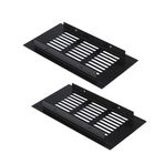 TopHomer 2 adet hava firar ızgara kapağı 80MM havalandırma ızgaraları kapak alüminyum alaşım siyah hava delikleri panjurlu duvar havalandırma ızgarası mutfak süpürgelik dolap dolap [80MM* 150MM]