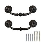 TopHomer 2 ADET Vintage Çekmece Çekme Kolları Antika Salıncak Çekme Halkası Vidalar Kiti Evrensel 14 CM Dolap Kapı Kolları Yatak Odası Banyo Mutfak Dolabı Gardırop [Demir Siyahı]
