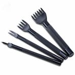 TopHomer 4 adet deri bağlama dikiş yumruk, 1/2/4/6 çatal deri yumruk araçları deri dikiş yumruk DIY deri el sanatları (5 mm)