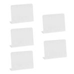 TopHomer 5 adet akrilik mini kara tahta tabelaları, 100 mm x 75 mm L şeklinde silinebilir küçük yazı tahtası mesaj masa üstü pano, büfe, düğün, parti için (beyaz)