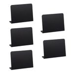 TopHomer 5 adet akrilik mini kara tahta tabelaları, 100 mm x 75 mm L şeklinde silinebilir küçük yazı tahtası mesaj masa üstü pano, büfe, düğün, parti için (Siyah)