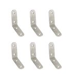 TopHomer 6'lı Paket Köşe Braketi, L Şekilli Eklem Dik Açılı Braket, Çerçevelerin Onarılması ve Güçlendirilmesi için Ortak Duvar Rafı Desteği, 50 x 50 x 3 mm
