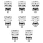 TopHomer Dekoratif şeffaf yuvarlak kristal düğmeler, 8 adet 26 mm yapay kristal dolap dış düğmeleri, cam kapı kulpları, dolap, cam, sürgülü kapı, çekmece için yuvarlak mobilya topuzları, şeffaf