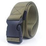 TopHomer Erkekler ve Kadınlar için Naylon Kemer, Plastik Tokalı Taktik Kanvas Kemer, Açık Hava Eğitim ve Spor için Ayarlanabilir Bel Kemeri, Havaalanı Güvenlik Dostu, 110 cm, armygreen, 120