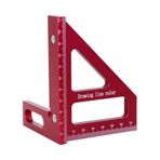 TopHomer Kırmızı Ağaç İşleme Çok Açılı Kare Cetvel 45/90 Derece Gönye Üçgen Cetvel İnşaat İşçisi, Mühendis, Marangoz için Çok Amaçlı İletki