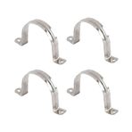 TopHomer M170, 4 Adet Paslanmaz Çelik U-Braket Boru Klipsi, İç Ø 6-171mm U-Shape İki Delikli Boru Kayışı Gerginlik Klipsleri, İniş Borusunu Sabitlemek ve Metal Boruyu Sabitlemek için Hortum Kelepçesi