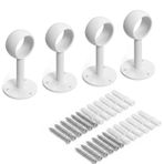 TopHomer Tavan Perdesi Direk Braketleri - 32 mm Kutup, Perde Direği Tutucu Braketleri Banyo Dolabı için Duvara Monte Perde Çubuğu Braketi (4, Beyaz-Maks 33 mm Kutup)