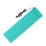 Topiky Katlanabilir Silikon Klavye, Su Geçirmez Toplama Klavye 108 Tuşlu Silikon Usb Kablolu Sessiz Yazma Seyahat, Oyunlar, Pc Laptop Için Tam Sızdırmazlık Klavyesi (GREEN)