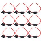 TOPINCN Inline Sigorta Tutucu Araba Bıçak Seti 10 Takım Poster Standı Bıçak Kasap Ekran Tutucu Otomobil Sigorta Tutucular (16AWG, 15A)