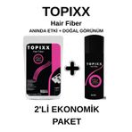 Topixx 100 Gr. + 50 Gr. 2'Li Ekonomik Set Saç Tozu Koyu Kahve/Dark Brown Saç Dolgunlaştırıcı Toz Topik
