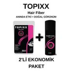 Topixx 100 Gr. + 50 Gr. 2'Li Ekonomik Set Saç Tozu Orta Kahverengi (Brown) Saç Dolgunlaştırıcı Toz Topik
