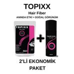 Topixx 100 Gr. + 50 Gr. 2'Li Ekonomik Set Saç Tozu Siyah/Black Saç Dolgunlaştırıcı Toz Topik