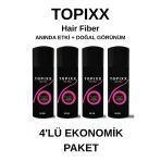 Topixx 50 Gr. 4'Lü Ekonomik Set Saç Tozu Orta Kahve/Med Brown Saç Dolgunlaştırıcı Toz Topik