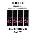 Topixx 50 Gr. 4'Lü Ekonomik Set Saç Tozu Siyah/Black Saç Dolgunlaştırıcı Toz Topik