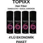 Topixx Hair Fiber 4 Lü Set 50 Gr. Saç Tozu Topik ,saç Kapatıcı Toz - Siyah