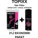 Topixx Hair Fiber Topixx Hair 100 Gr. + 50 Gr. 2'li Ekonomik Set Saç Toz Saç Dolgunlaştırıcı Toz Topik - Açık Kahve