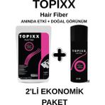 Topixx Hair Fiber Topixx Hair 100 Gr. + 50 Gr. 2'li Ekonomik Set Saç Toz Saç Dolgunlaştırıcı Toz Topik - Koyu Kahve