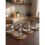 Topkapı 6 Kişilik Çay Seti, French Press Hediyeli, 9 Farklı Osmanlı Desenli Çay Bardağı Takımı (6, TOPKAPI LALE LACİVERT)