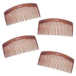 Topkids Accessories Kadınlar, Bayanlar, Kızlar için 4'lü Saç Tarağı Kaydırağı Seti Fransız Yan Taraklar Güçlü Tutuşlu Saç Tokası Tokası Kalın ve İnce Saçlar için Saç Kaydırağı (9 cm / 3,5 inç, Tort