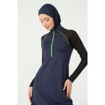 Toplamalı Spor Tesettür Mayo - Lacivert - XL
