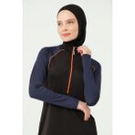 Toplamalı Spor Tesettür Mayo - Siyah - 2XL