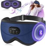 TOPOINT Uyku Kulaklıkları Bluetooth 3D Uyku Maskesi - Lacivert (Kadife)