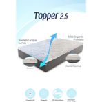 Topper 2.5 - Serinletici Soğuk & Organik Pamuk Kılıflı Visco Yatak Pedi - Soft %100 Visco Sünger - 140 x 200 cm