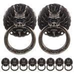 TOPPERFUN 10 adet ejderha şeklinde dolap kulpları, çinko, vintage çekmece kapı kulpları, komodin dolabı çekme halkaları, takı kutuları ve hediye kutuları için kulplar, dolap kulpları, şarap dolabı