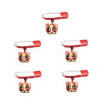 TOPPERFUN 5 Adet çengelli iğne yetişkin bezi işlemeli broş pimleri çocuk için broşlar kazak takı klibi hırka kapatma klipleri bebek broşları bebek giysileri iğnesi polyester kırmızı