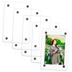 TOPPERFUN 5 Adet Manyetik akrilik fotoğraf çerçevesi buzdolabı için resim çerçevesi mıknatısları buzdolabı için fotoğraf mıknatısları şeffaf resim tutucu Transparent