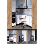 Toprak Atelier Tabu Katlanabillir Metal Ahşap Basamaklı Tabure Merdiven Sehpa Çiçeklik Çok Amaçlı Tabure - Siyah
