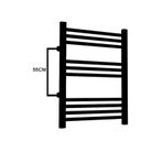TOPRAK HAVLUPAN 50/70cm 10 Borulu Mat Siyah Yandan Girişli Havlupan Radyatör Banyo Isıtıcı Aks 55cm