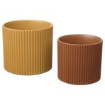 Toprak saksı, sarı-kahverengi, 2'li set