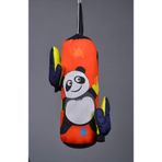TOPRAK SPORT Çocuk Boks Torbası, 45 cm, Panda Tasarımı, Turuncu, Eldiven Hediyeli