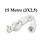 Topraklı Uzatma Seyyar Kablosu 15 Metre Tekli Priz 3x2,5 mm Seyyar Uzatma Kablosu