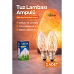 topraktan hasat odağında lezzet gizli 2 Adet Tuz Lambası Ampulü E14 Duy 7W Şeffaf Ampul