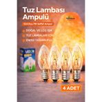 topraktan hasat odağında lezzet gizli 4 Adet Tuz Lambası Ampulü E14 Duy 7W Şeffaf Ampul