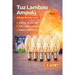 topraktan hasat odağında lezzet gizli 5 Adet Tuz Lambası Ampulü E14 Duy 7W Şeffaf Ampul