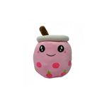 TOPROCKSTORE 35 cm Peluş Sevimli Gülen Yüz Pipetli Bardak Oyuncak, Pembe, Unisex