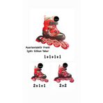 TOPROCKSTORE Işıklı Çocuk Pateni, Ayarlanılabilir, Frenli, Silikon Tekerli, Metal Gövdeli, Unisex, Kırmızı, 30-33 Beden