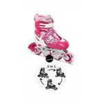 TOPROCKSTORE Işıklı Çocuk Pateni, Silikon Ayarlanabilir Teker, Metal Gövde, Unisex, Pembe, 30/33 Beden