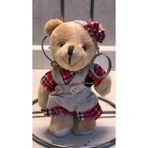 Toprockstore Sevimli Elbiseli Kurdeleli Ayıcık Peluş Oyuncak Desenli Anahtarlık Uyku Arkadaşı Hediyelik 12 Cm