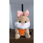 TOPROCKSTORE Sevimli Havuçlu Tavşan Peluş Oyuncak Anahtarlık, 15 cm, Kahverengi, Unisex